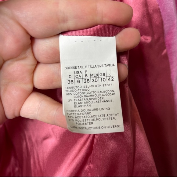 Marella Pink Fuchsia velvet one button closure blazer sz US 6 - Picture 8 of 9